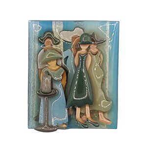 Lucinda Woman Pin 5 Five Friends Sisters Ladies Women Dresses Hats Green Blue